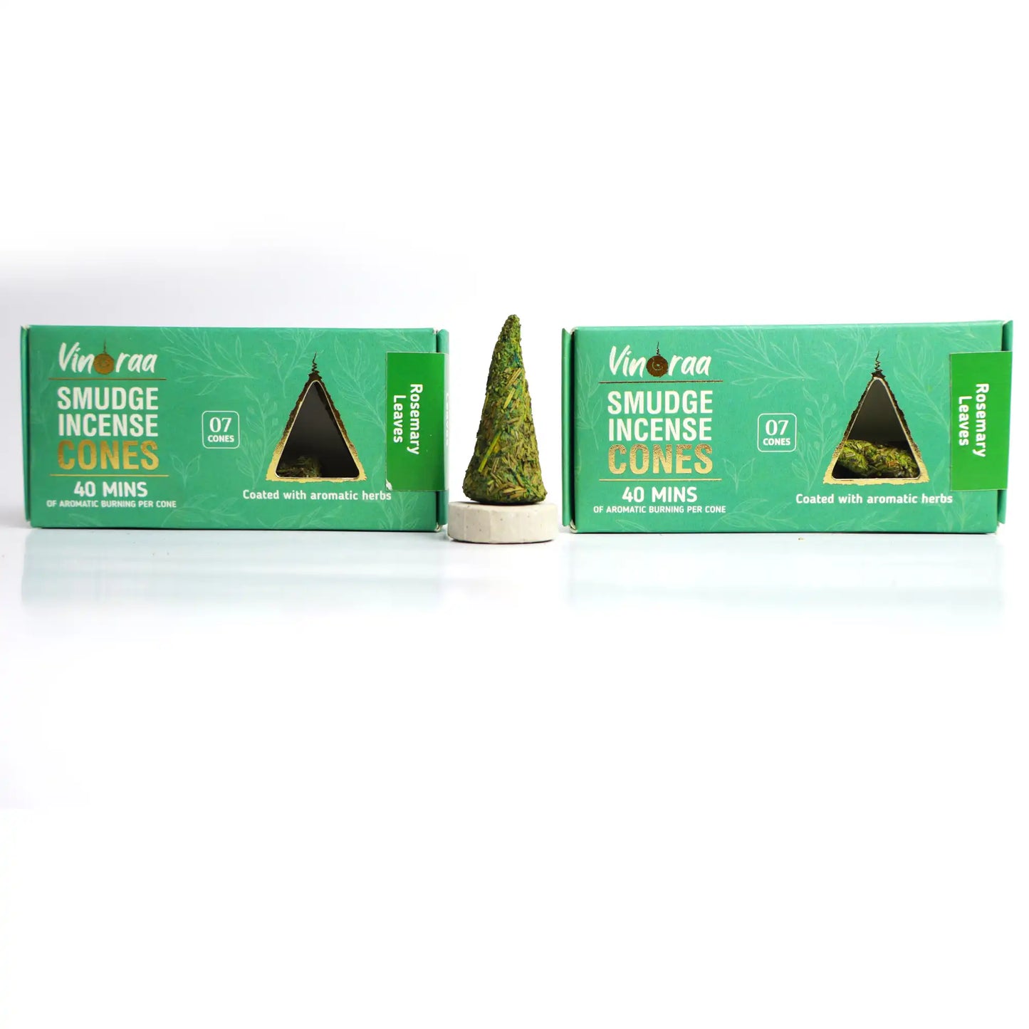 Botanical rosemary smudge cones for focus