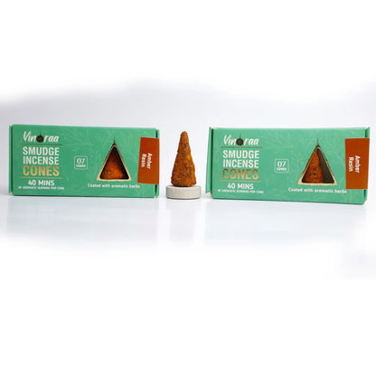 Handcrafted amber resin crystal incense cones