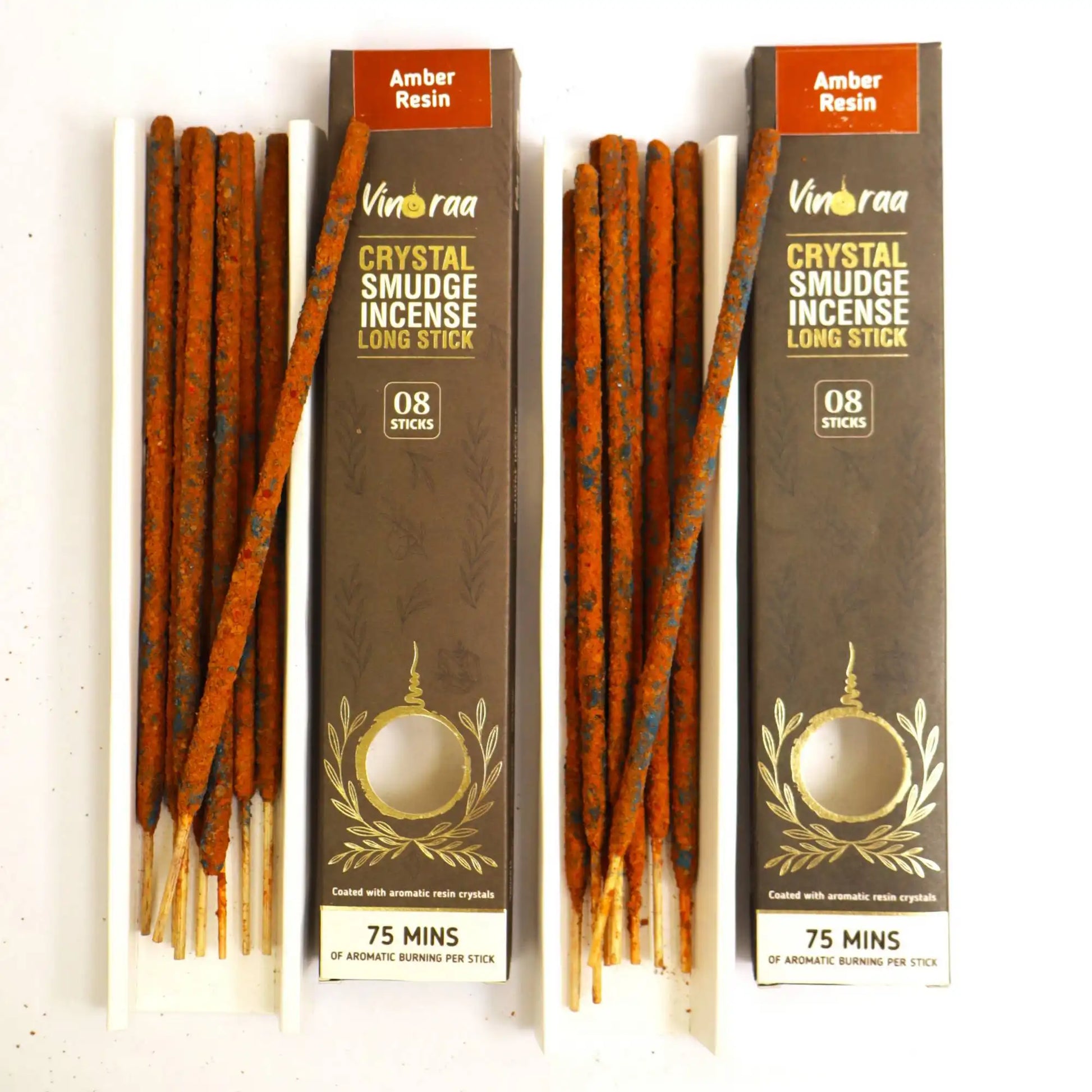 Amber resin crystal smudge incense for meditation