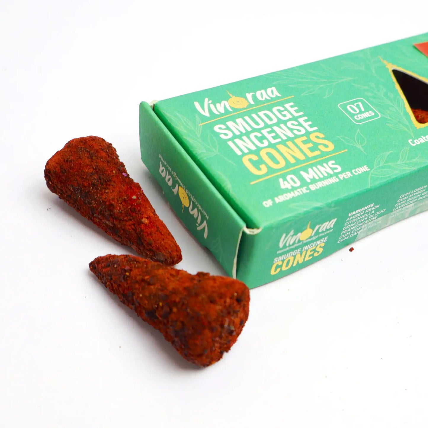 Dragon’s blood incense cones burning