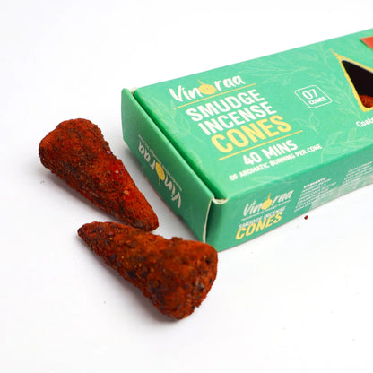 Dragon’s blood incense cones burning