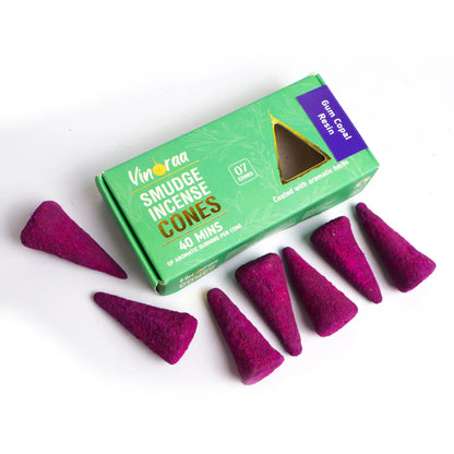 Copal resin crystal incense cones for meditation