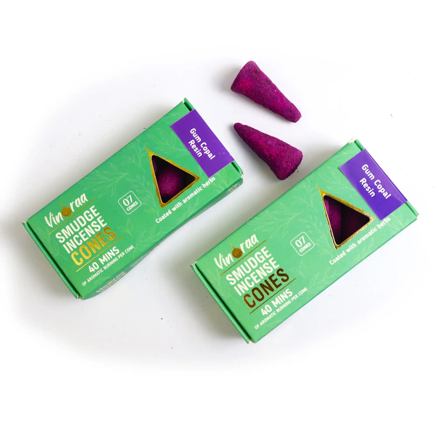 Crystal-infused gum copal smudge incense cones