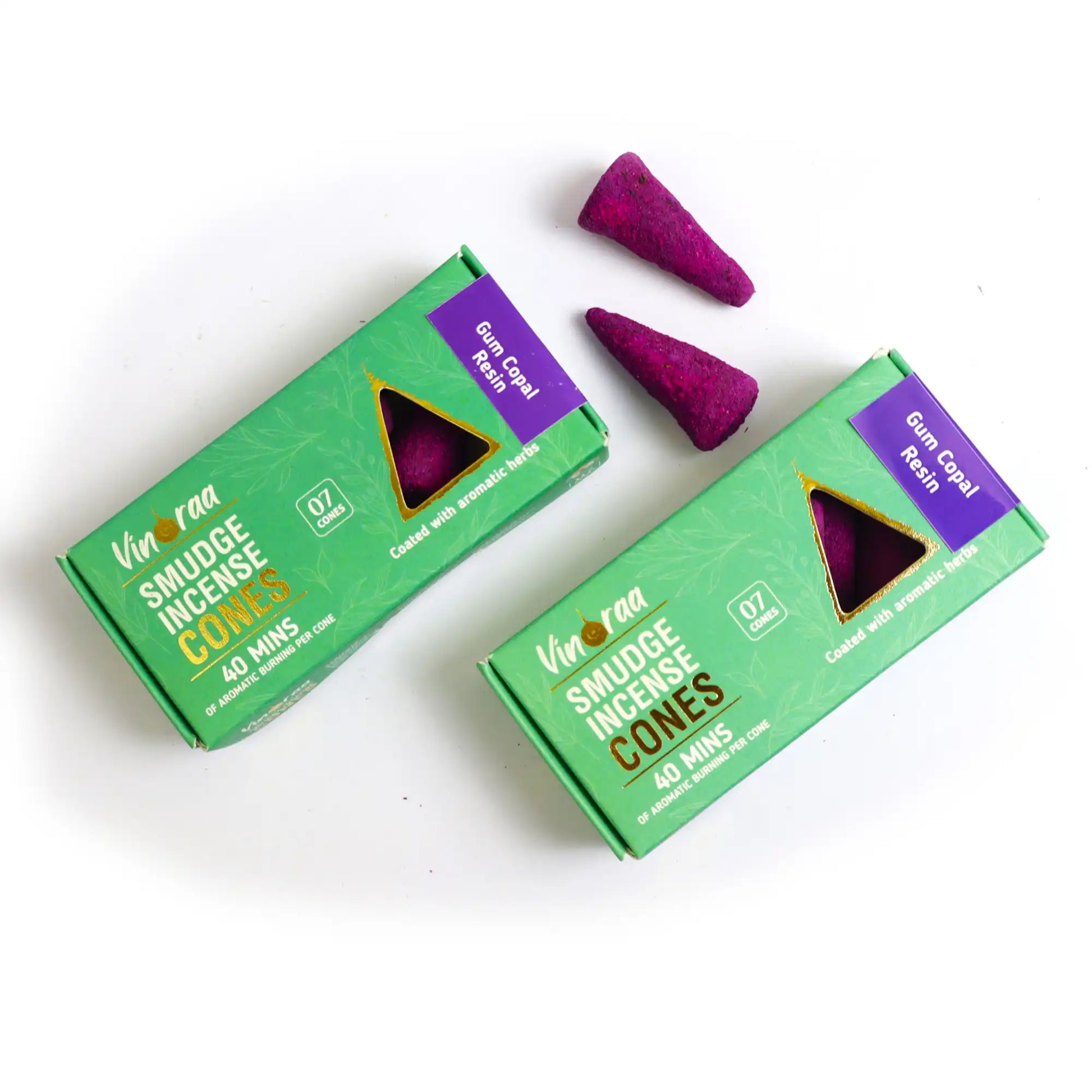 Crystal-infused gum copal smudge incense cones