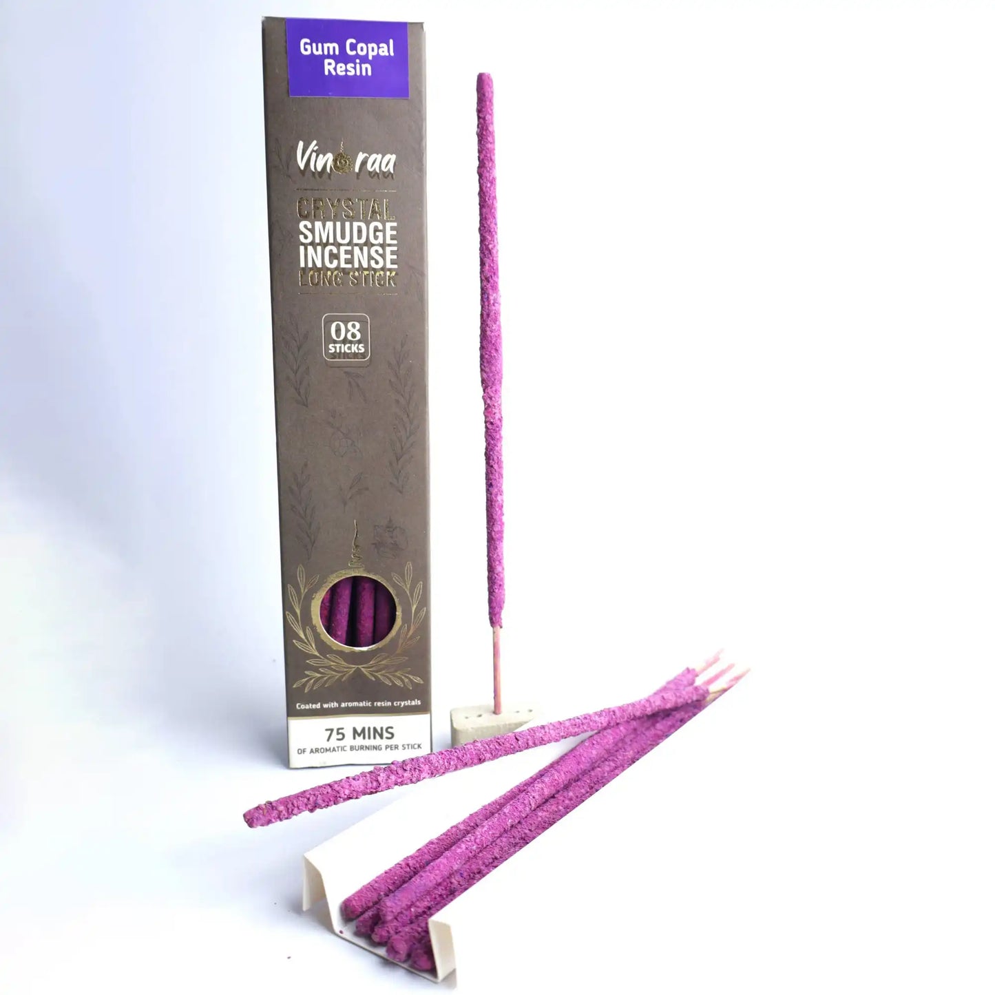 Handcrafted gum copal resin crystal smudge incense sticks
