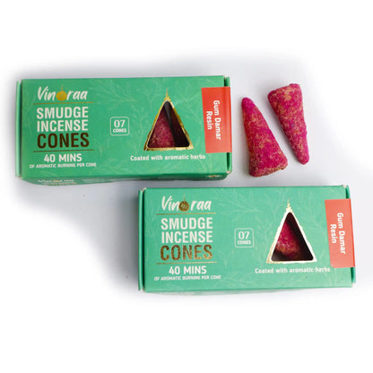 Gum damar resin incense cones burning