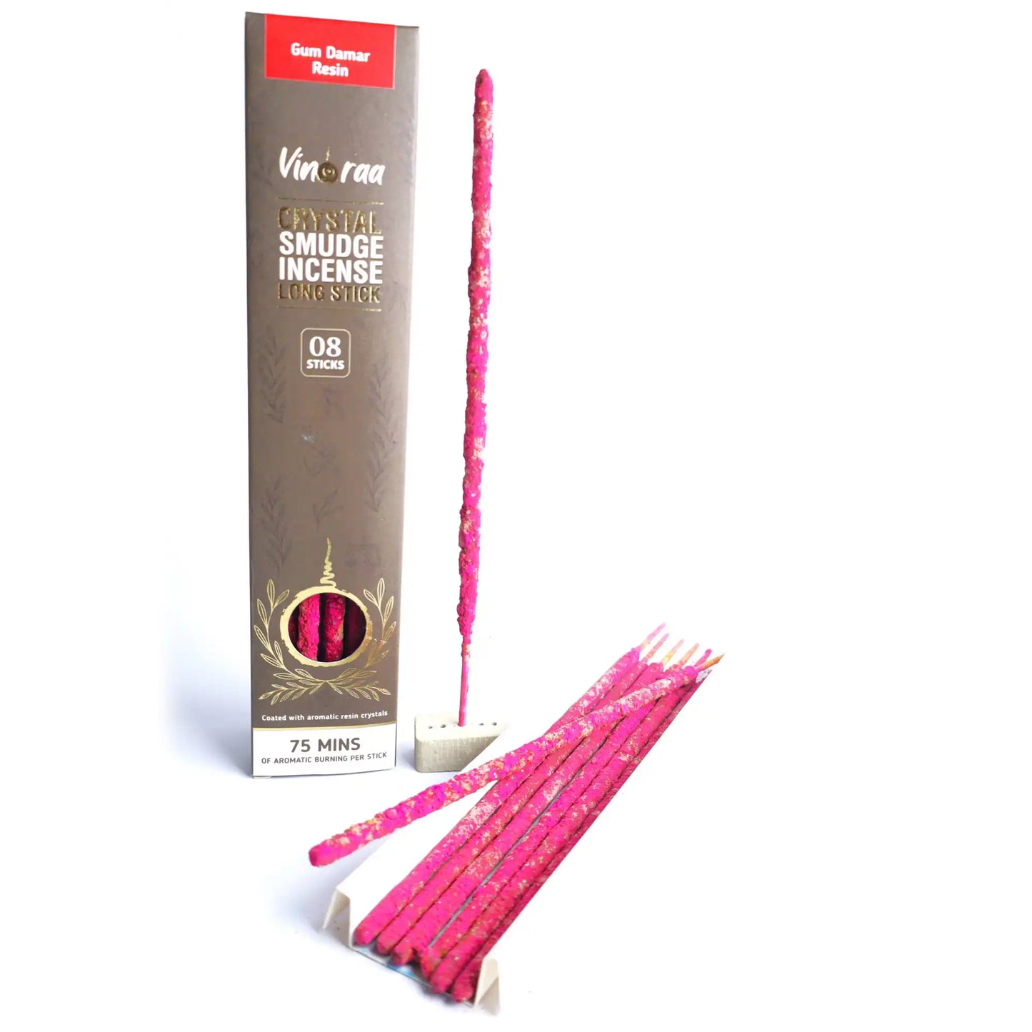 Gum damar resin crystal smudge incense long sticks pack of 8