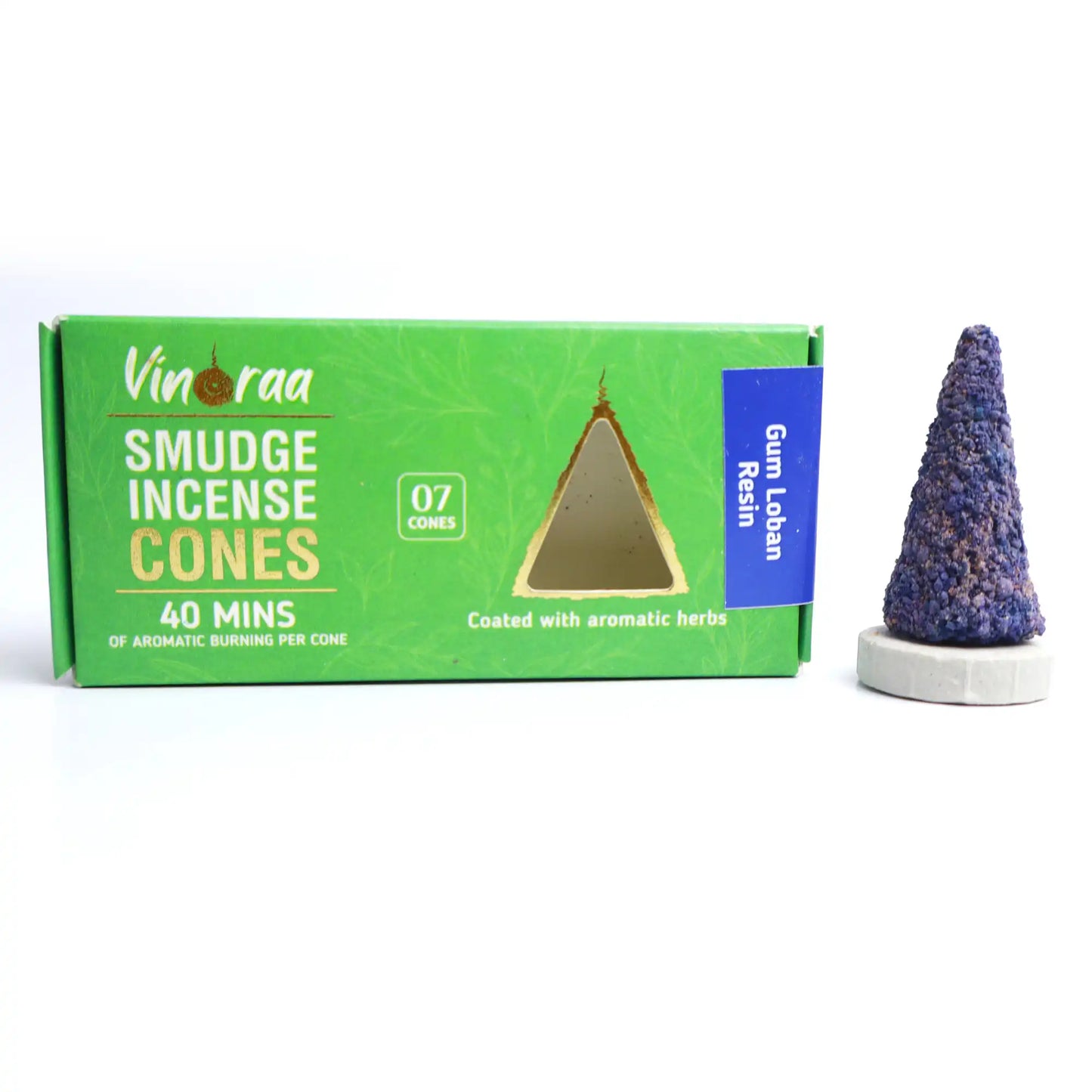 Gum loban resin crystal smudge incense cones pack of 7