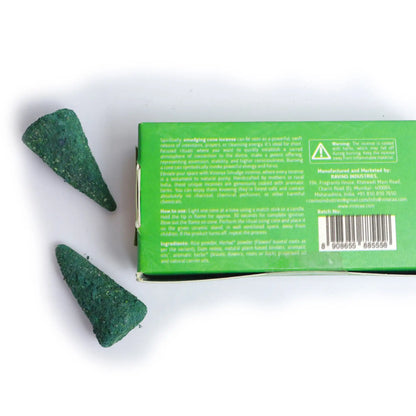 Crystal-infused gum myrrh resin incense cones
