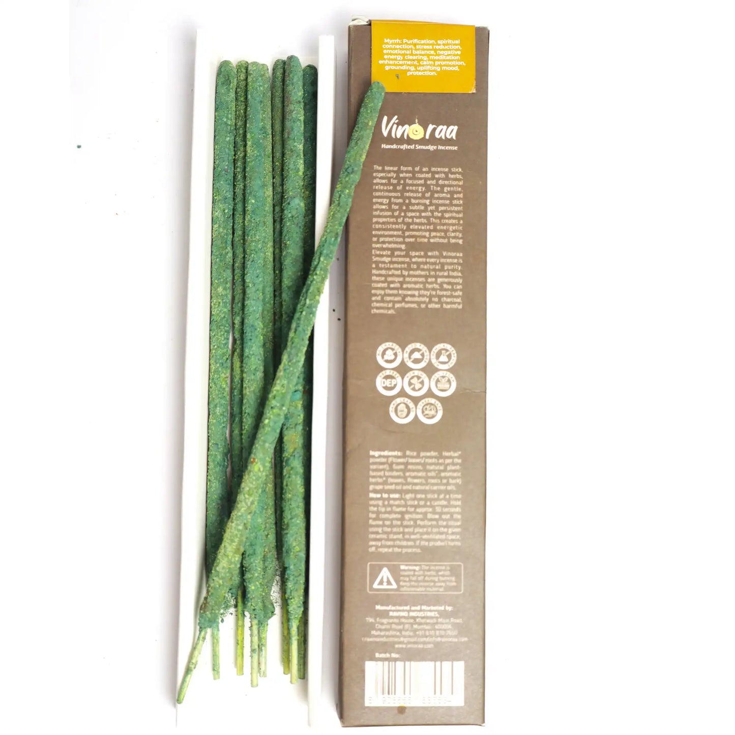 Natural myrrh resin crystal smudge incense sticks