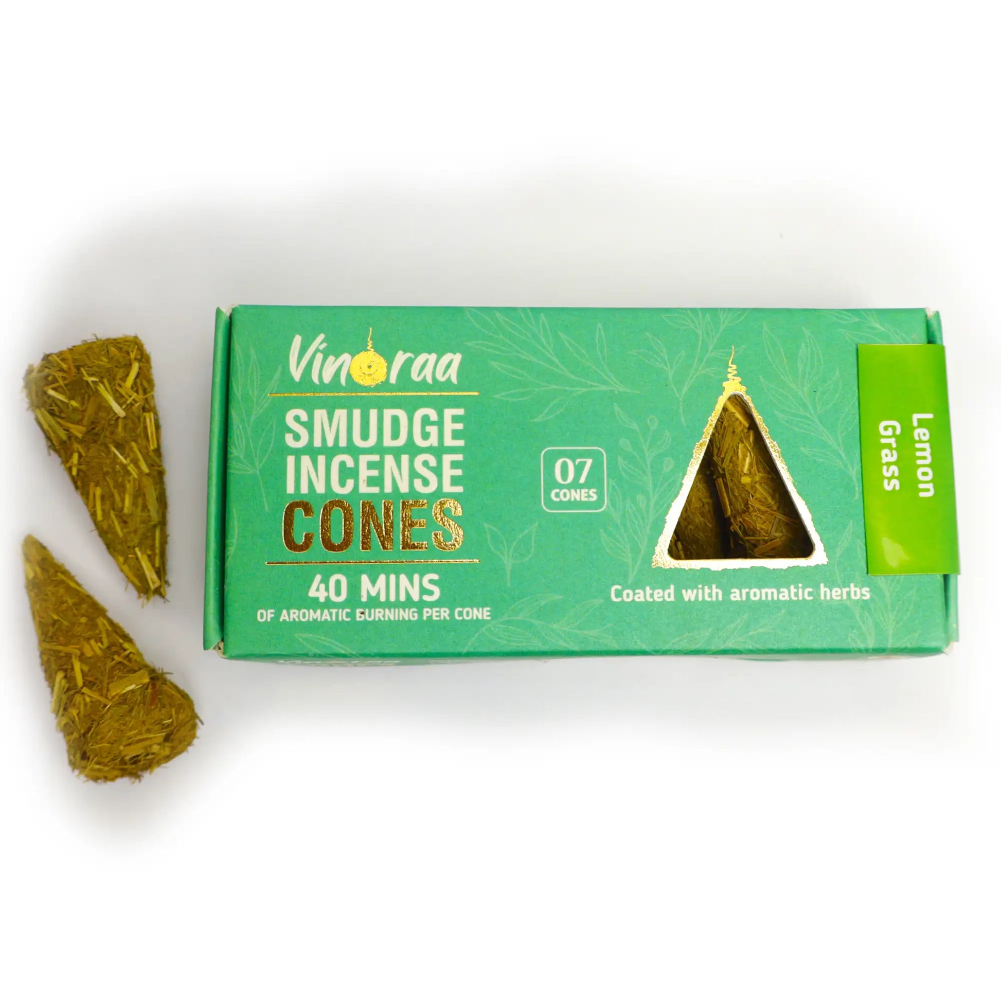 Lemongrass smudge incense cones for meditation