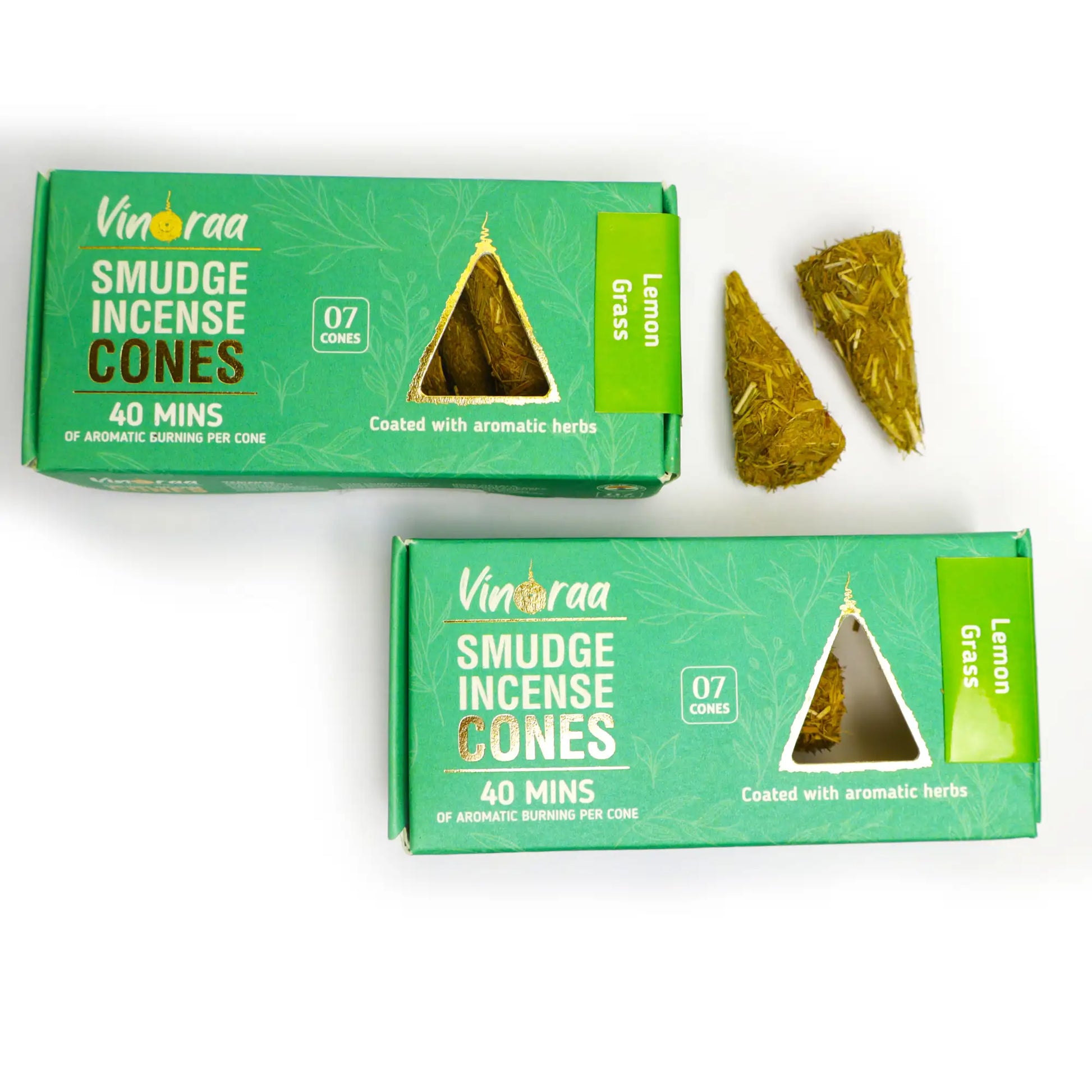 Botanical lemongrass smudge cones for aromatherapy