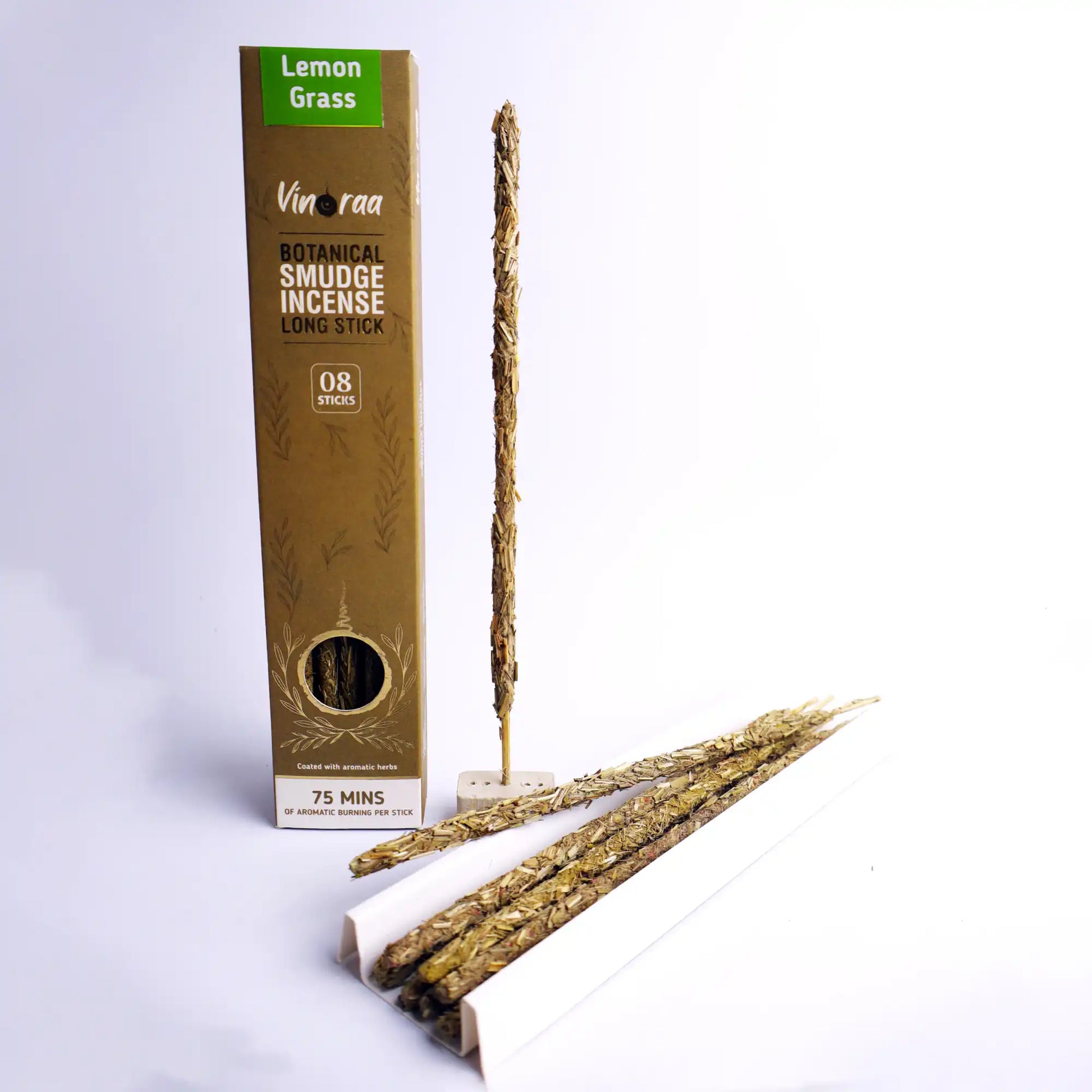 Lemongrass botanical smudge incense long sticks pack of 8