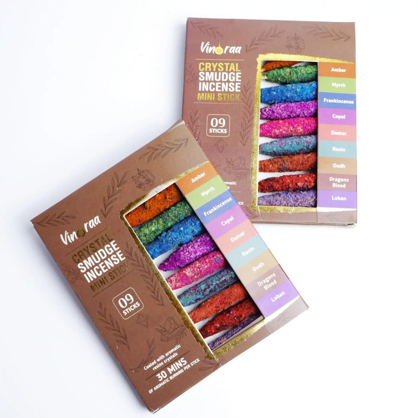 Crystal smudge mini incense sticks assortment