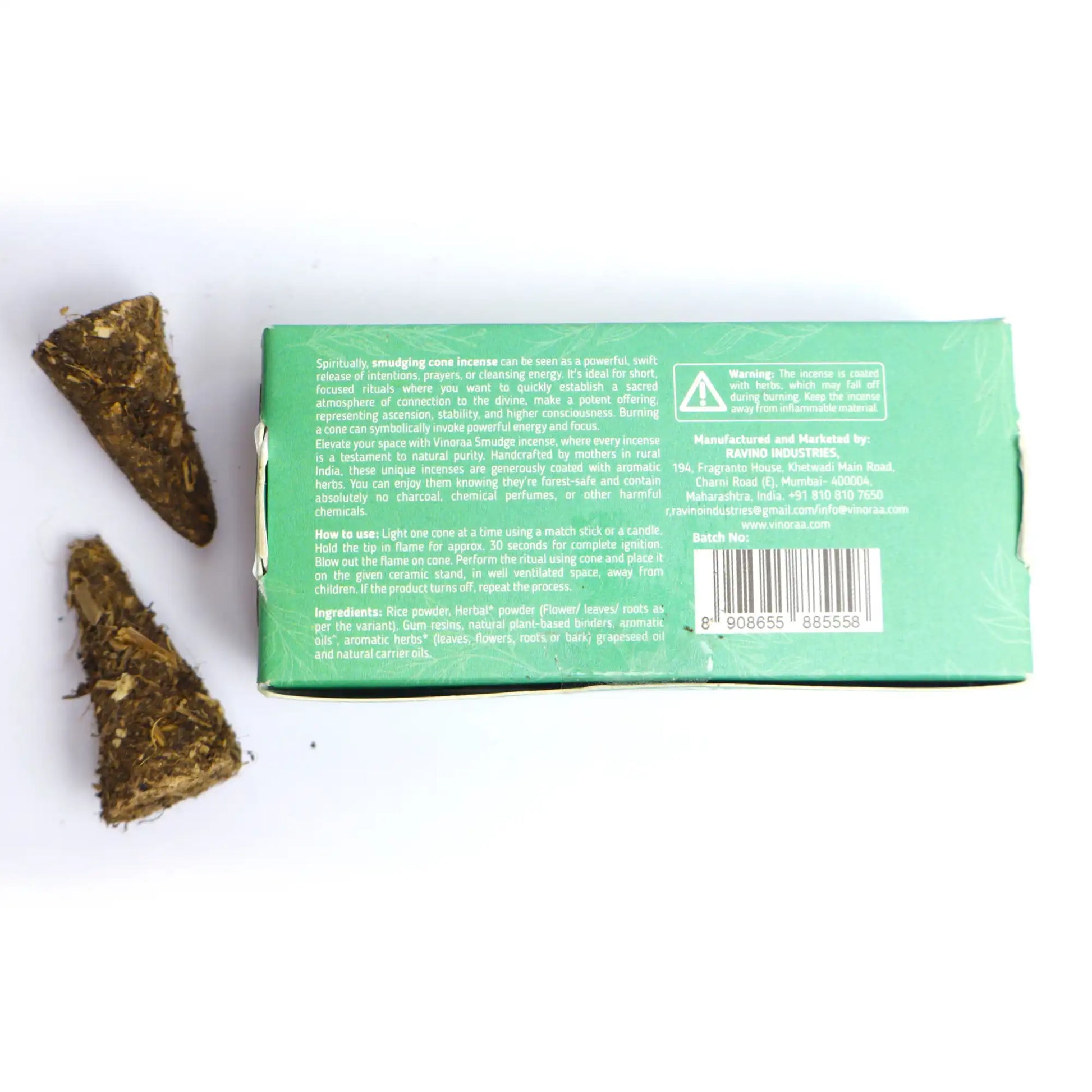 Patchouli smudge incense cones for meditation