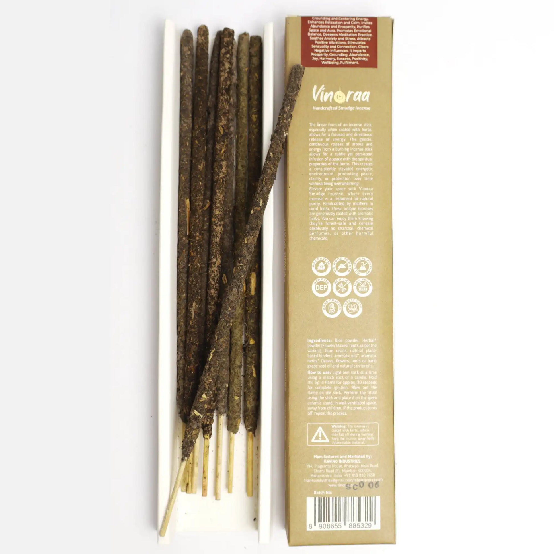 Herbal patchouli incense sticks burning