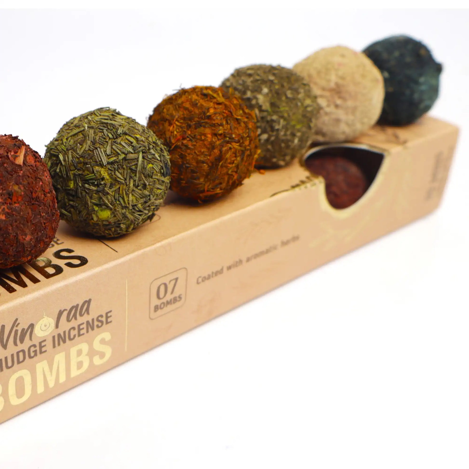 Pranvayu Smudge Incense Bombs 7 Pcs - Herbal Smoke Cleansing & Aura Purification