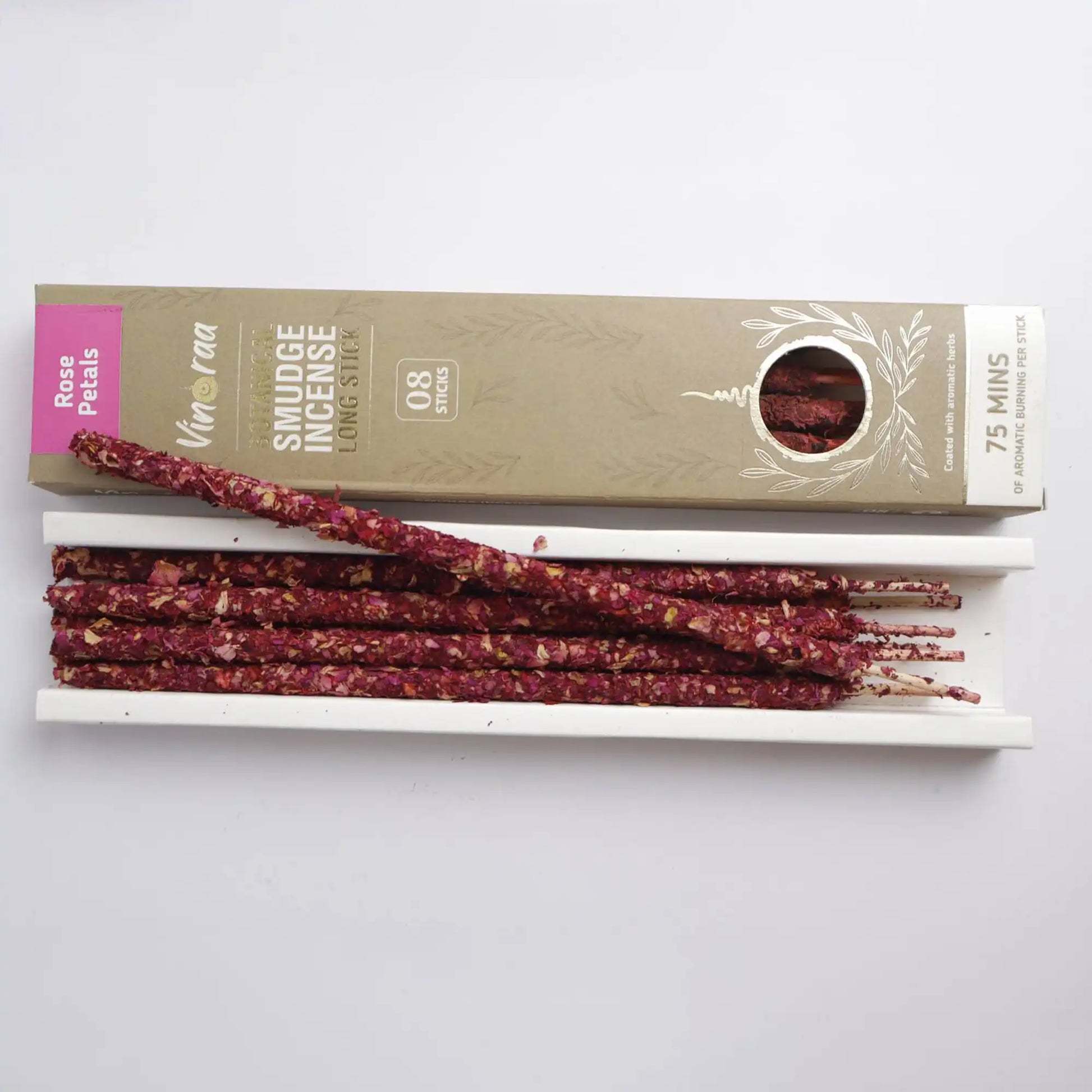 Rose petals botanical smudge incense long natural sticks
