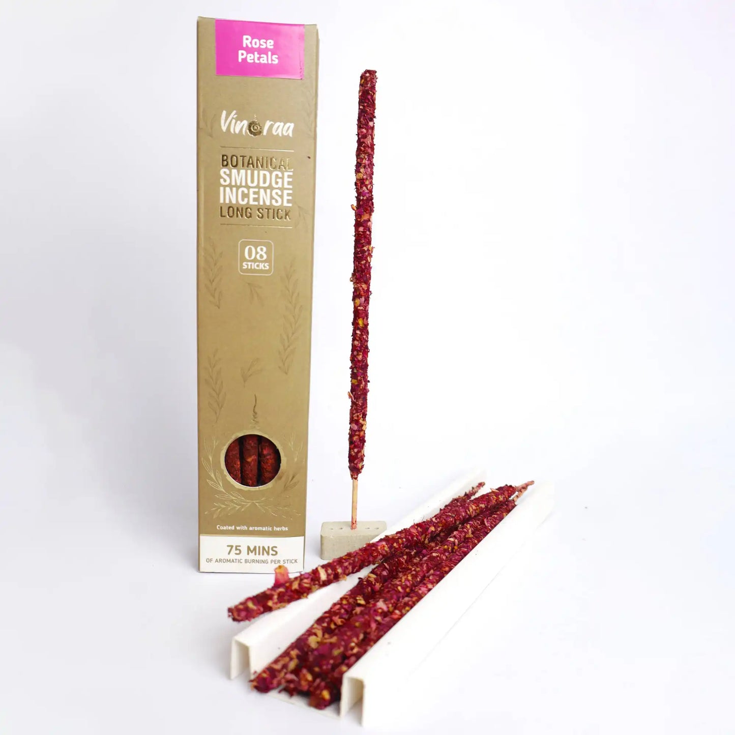 Rose petals 8 9inches long sticks botanical smudge incense
