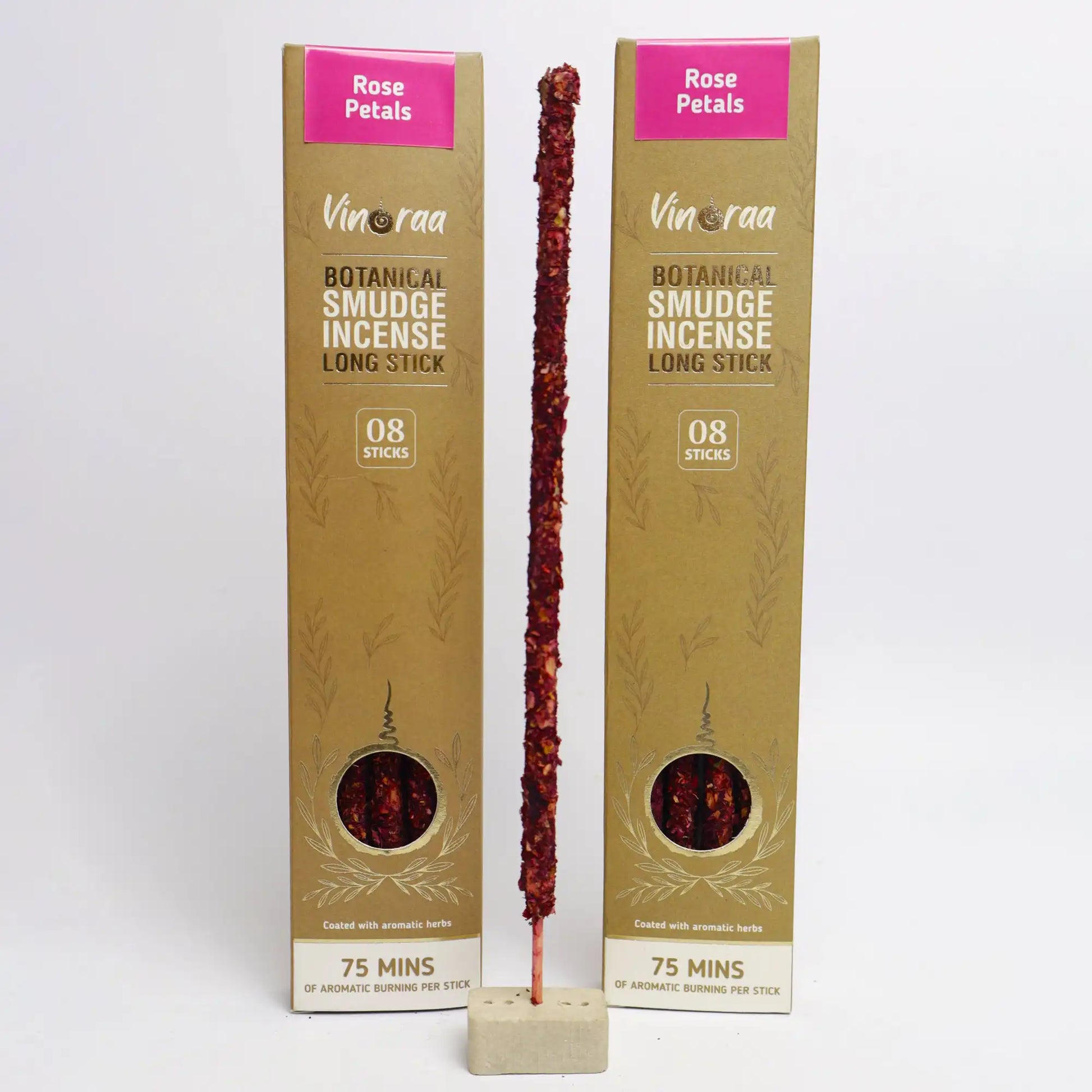 Rose petals 9 inches long 8 sticks botanical smudge incense