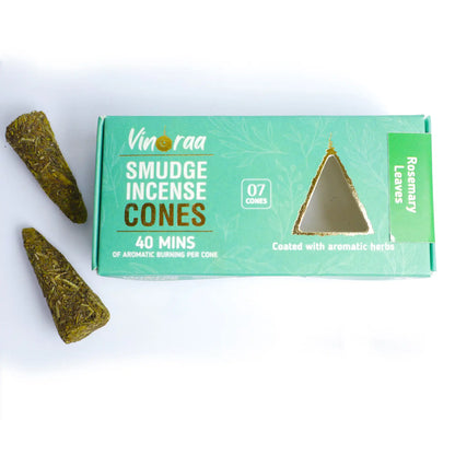Natural rosemary leaves smudge incense cones for cleansing