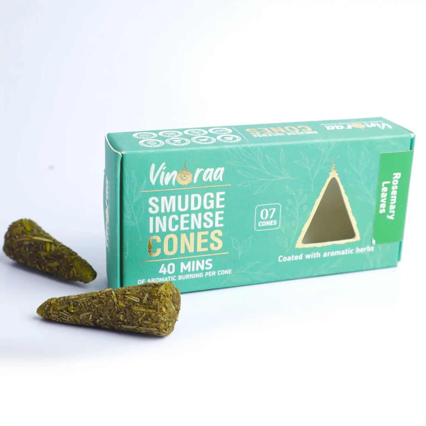 Rosemary incense cones burning