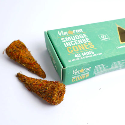 Herbal saffron kusum botanical smudge incense cones
