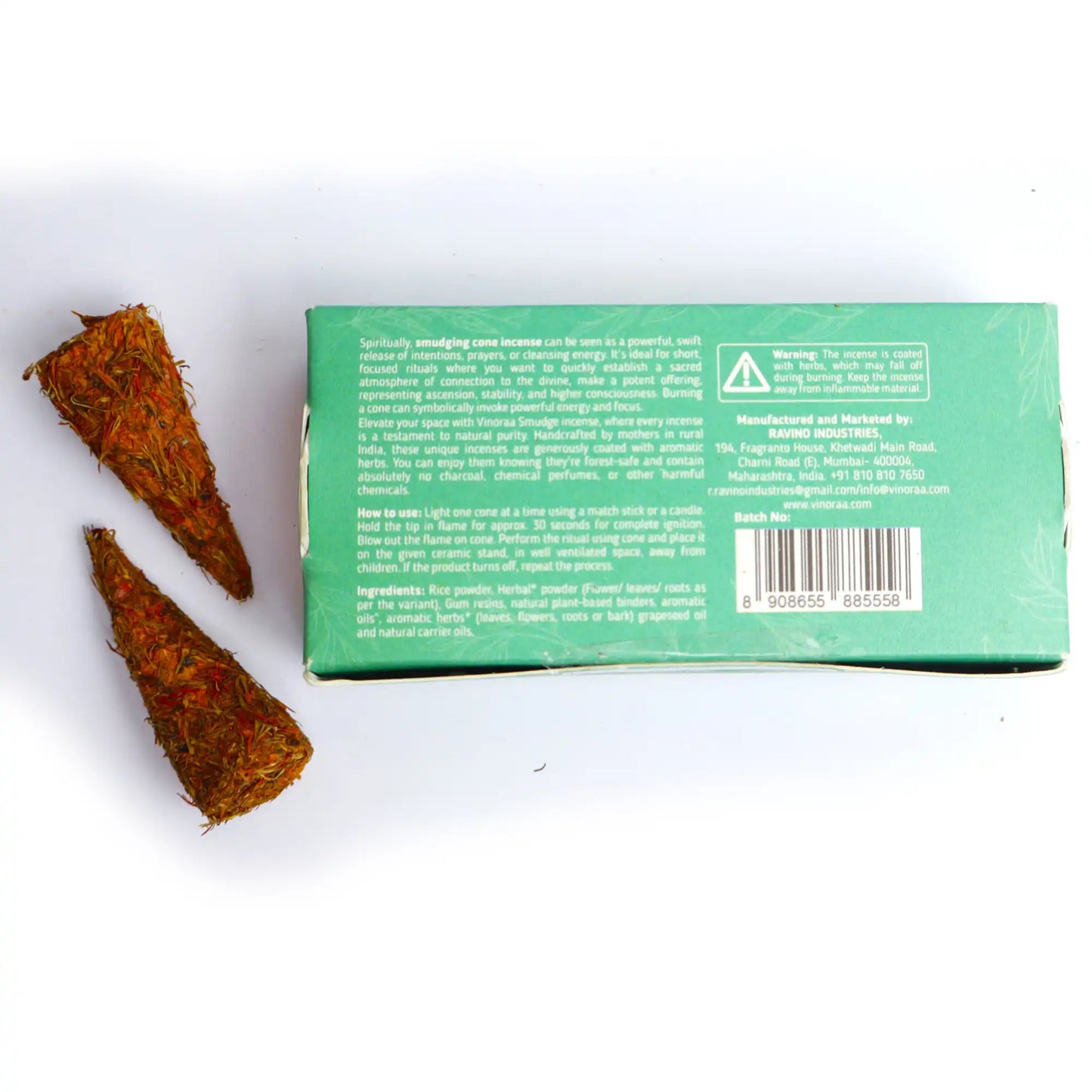 Saffron kusum smudge incense cones for meditation