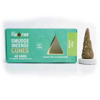 Sage leaves botanical smudge incense cones pack of 7