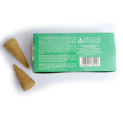 Sandalwood incense cones burning