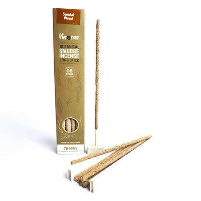 Sandalwood botanical smudge incense long sticks pack of 8